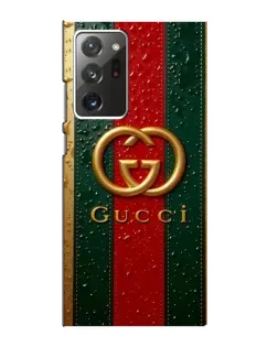 Чехол для Samsung Galaxy Note 20 Ultra с картинкой «Gucci — фирменная полоса и золото» Чехол для Samsung Galaxy Note 20 Ultra с картинкой «Gucci — фирменная полоса и золото»