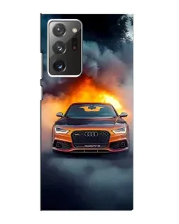 Чехол для Samsung Galaxy Note 20 Ultra с картинкой «Audi в огненном дыму»