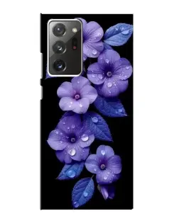 Чехол для Samsung Galaxy Note 20 Ultra с картинкой «Фиолетовые цветы с росою»