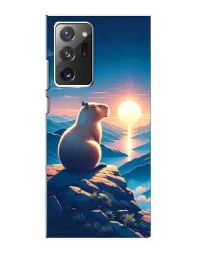 Чехол для Samsung Galaxy Note 20 Ultra с картинкой «Закат солнца с капибарой»