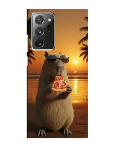 Чехол для Samsung Galaxy Note 20 Ultra с картинкой «Капибара с пиццей»