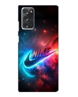 Чехол для Samsung Galaxy Note 20 с картинкой «Огненный логотип Nike»