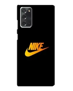 Чехол для Samsung Galaxy Note 20 с картинкой «Золотой логотип Nike»