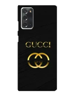 Чохол для Samsung Galaxy Note 20 з картинкою «Золотий логотип Gucci»