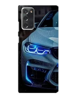 Чехол для Samsung Galaxy Note 20 с картинкой «Взгляд BMW с синими фарами» Чехол для Samsung Galaxy Note 20 с картинкой «Взгляд BMW с синими фарами»