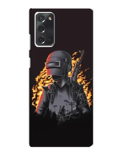 Чехол для Samsung Galaxy Note 20 с картинкой «PUBG — огненный силуэт»