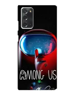 Чехол для Samsung Galaxy Note 20 с картинкой «Красный импостер — макро»