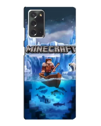 Чехол для Samsung Galaxy Note 20 с картинкой «Minecraft ледяной мир»