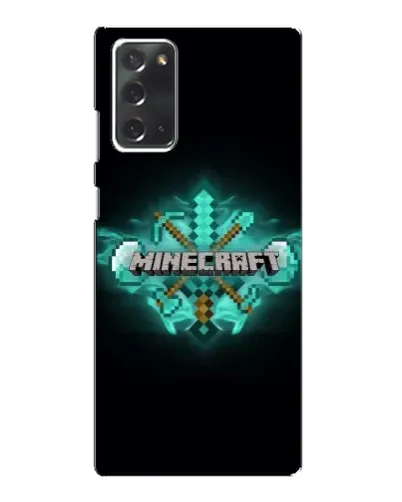 Чехол для Samsung Galaxy Note 20 с картинкой «Minecraft Diamond лого»