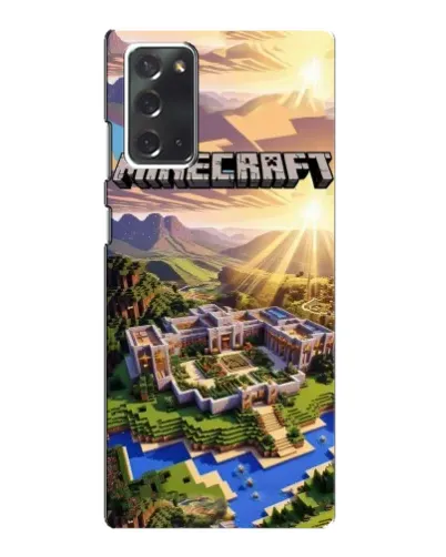 Чехол для Samsung Galaxy Note 20 с картинкой «Minecraft панорама»