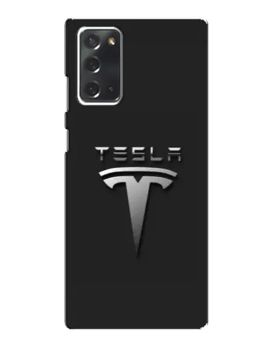 Чехол для Samsung Galaxy Note 20 с картинкой «Стальной логотип Tesla» Чехол для Samsung Galaxy Note 20 с картинкой «Стальной логотип Tesla»