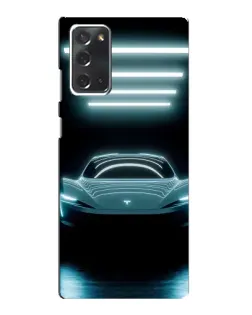 Чохол для Samsung Galaxy Note 20 з картинкою «Tesla в неоні» Чохол для Samsung Galaxy Note 20 з картинкою «Tesla в неоні»