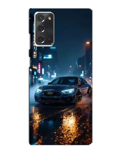 Чехол для Samsung Galaxy Note 20 с картинкой «Ночной город и Audi»