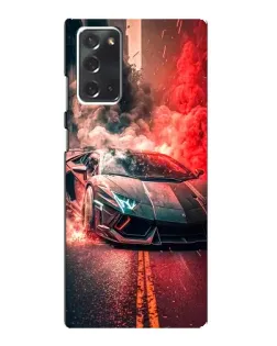 Чехол для Samsung Galaxy Note 20 с картинкой «Lamborghini красный дым»