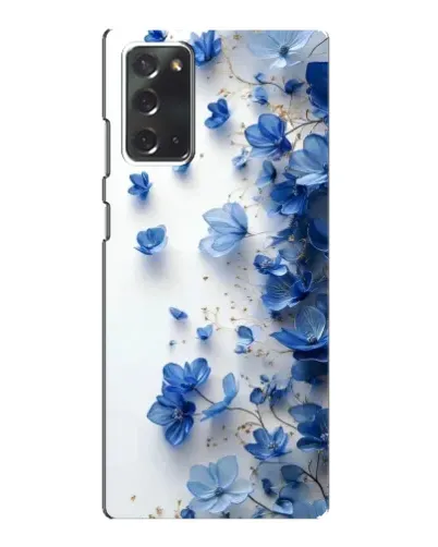 Чехол для Samsung Galaxy Note 20 с картинкой «Голубой цветочный каскад»
