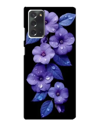 Чехол для Samsung Galaxy Note 20 с картинкой «Фиолетовые цветы с росою»