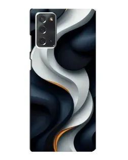 Чехол для Samsung Galaxy Note 20 с картинкой «Объемные черно-белые ленты»
