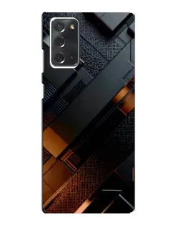 Чехол для Samsung Galaxy Note 20 с картинкой «Черные геометрические блоки»