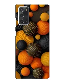 Чехол для Samsung Galaxy Note 20 с картинкой «Объемные оранжевые сферы»