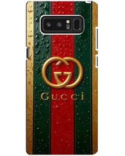 Чехол для Samsung Galaxy Note 8 (N950) с картинкой «Gucci — фирменная полоса и золото» Чехол для Samsung Galaxy Note 8 (N950) с картинкой «Gucci — фирменная полоса и золото»