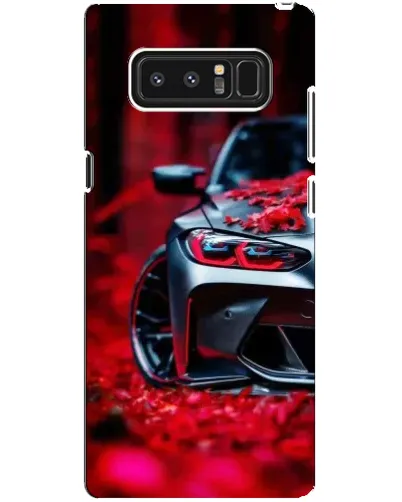 Чехол для Samsung Galaxy Note 8 (N950) с картинкой «Спортивная BMW и цветы»