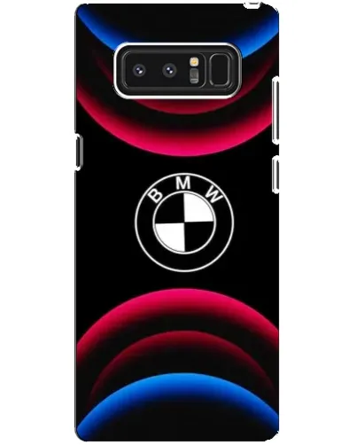 Чехол для Samsung Galaxy Note 8 (N950) с картинкой «Логотип BMW и неоновые дуги»