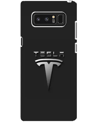 Чехол для Samsung Galaxy Note 8 (N950) с картинкой «Стальной логотип Tesla»