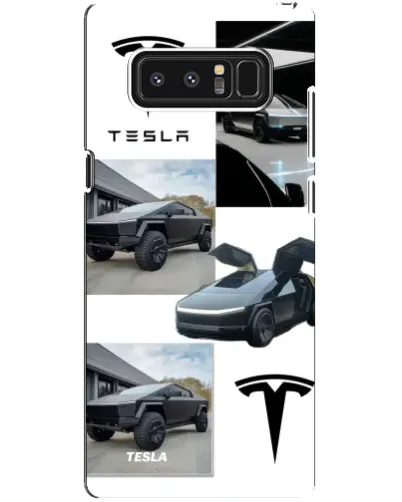 Чехол для Samsung Galaxy Note 8 (N950) с картинкой «Коллаж Cybertruck Tesla»