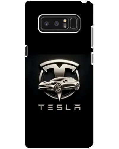 Чехол для Samsung Galaxy Note 8 (N950) с картинкой «Tesla — серебристое авто»