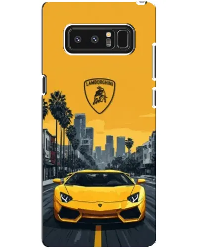 Чехол для Samsung Galaxy Note 8 (N950) с картинкой «Желтый Lamborghini город»