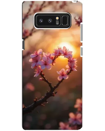 Чехол для Samsung Galaxy Note 8 (N950) с картинкой «Розовый цвет сердце на фоне заката» Чехол для Samsung Galaxy Note 8 (N950) с картинкой «Розовый цвет сердце на фоне заката»