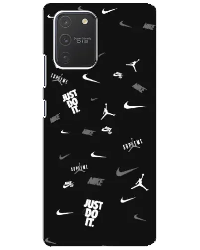 Чехол для Samsung Galaxy S10 Lite с картинкой «Nike Black Pattern»