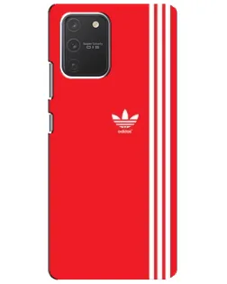 Чехол для Samsung Galaxy S10 Lite с картинкой «Красный минимализм Adidas»