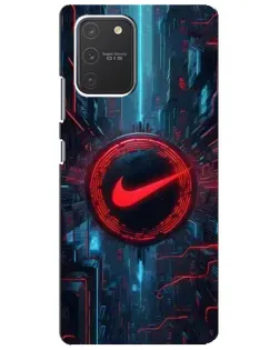 Чехол для Samsung Galaxy S10 Lite с картинкой «Техногенный стиль Nike»