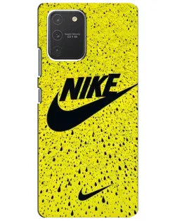 Чехол для Samsung Galaxy S10 Lite с картинкой «Желтый текстурный Nike»