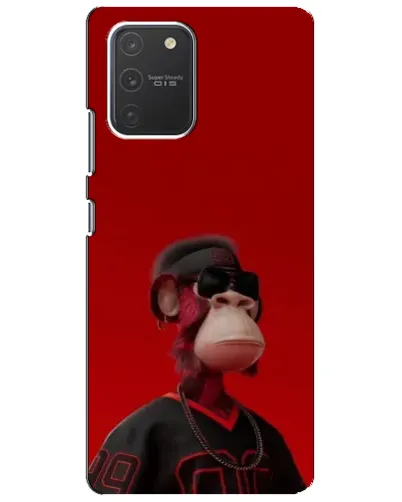 Чехол для Samsung Galaxy S10 Lite с картинкой «Bored Ape в красном» Чехол для Samsung Galaxy S10 Lite с картинкой «Bored Ape в красном»