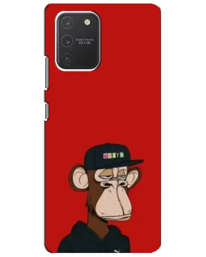 Чехол для Samsung Galaxy S10 Lite с картинкой «Bored Ape — красный фон» Чехол для Samsung Galaxy S10 Lite с картинкой «Bored Ape — красный фон»