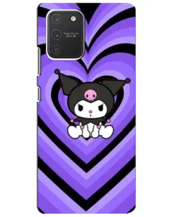 Чехол для Samsung Galaxy S10 Lite с картинкой «Kuromi и фиолетовые сердца»