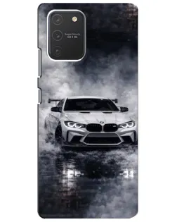 Чехол для Samsung Galaxy S10 Lite с картинкой «BMW сквозь туман» Чехол для Samsung Galaxy S10 Lite с картинкой «BMW сквозь туман»