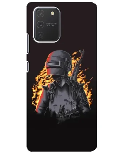 Чехол для Samsung Galaxy S10 Lite с картинкой «PUBG — огненный силуэт» Чехол для Samsung Galaxy S10 Lite с картинкой «PUBG — огненный силуэт»