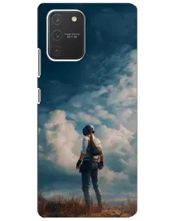 Чехол для Samsung Galaxy S10 Lite с картинкой «Герой PUBG на скале»