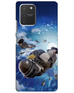Чехол для Samsung Galaxy S10 Lite с картинкой «Десант PUBG — прыжок»