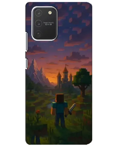 Чехол для Samsung Galaxy S10 Lite с картинкой «Стив у башни» Чехол для Samsung Galaxy S10 Lite с картинкой «Стив у башни»