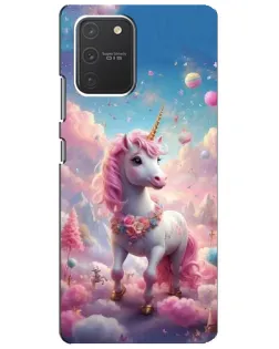 Чехол для Samsung Galaxy S10 Lite с картинкой «Единорог среди облаков»