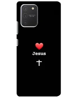 Чехол для Samsung Galaxy S10 Lite с картинкой «Сердце - Jesus» Чехол для Samsung Galaxy S10 Lite с картинкой «Сердце - Jesus»