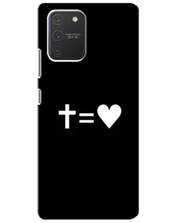 Чехол для Samsung Galaxy S10 Lite с картинкой «Крест и Сердце»