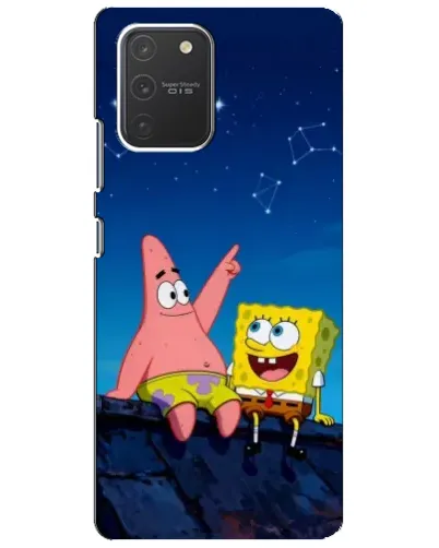 Чехол для Samsung Galaxy S10 Lite с картинкой «Губка Боб и Патрик ночью» Чехол для Samsung Galaxy S10 Lite с картинкой «Губка Боб и Патрик ночью»