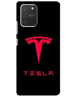 Чехол для Samsung Galaxy S10 Lite с картинкой «Tesla Red Logo»