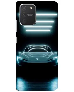 Чехол для Samsung Galaxy S10 Lite с картинкой «Tesla в неоне»