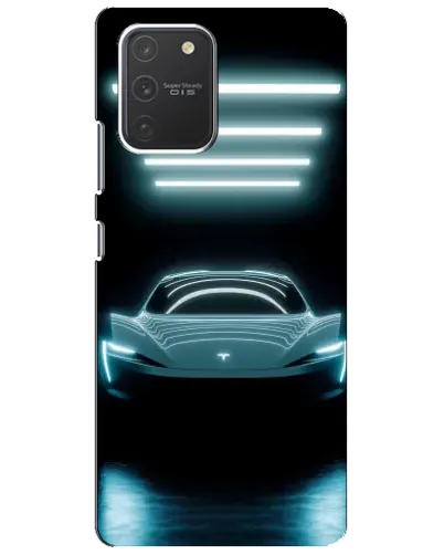 Чехол для Samsung Galaxy S10 Lite с картинкой «Tesla в неоне» Чехол для Samsung Galaxy S10 Lite с картинкой «Tesla в неоне»